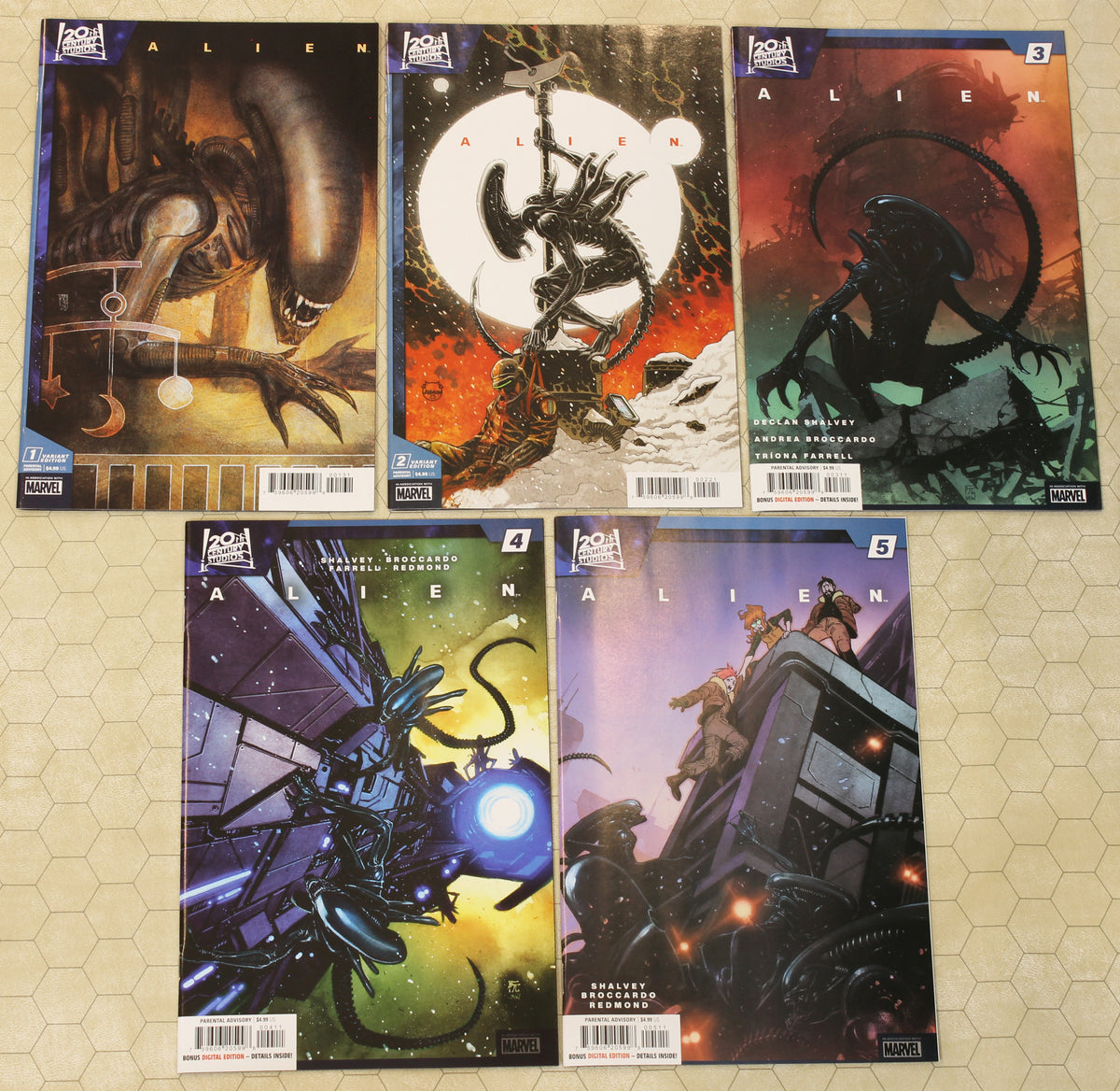 ALIEN #1 - 5 (2023) vol.3 Set NM #1C, 2B variant (Marvel Comics
