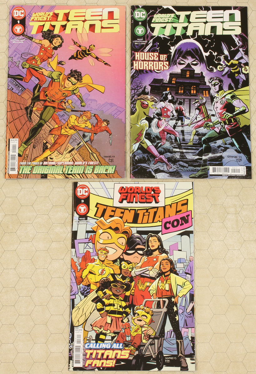 最終価格‼️TEBEN LiteSpin DC 右　箱無し WORLD'S FINEST TEEN TITANS #1 - 3 (2023) Set NM (DC Comics