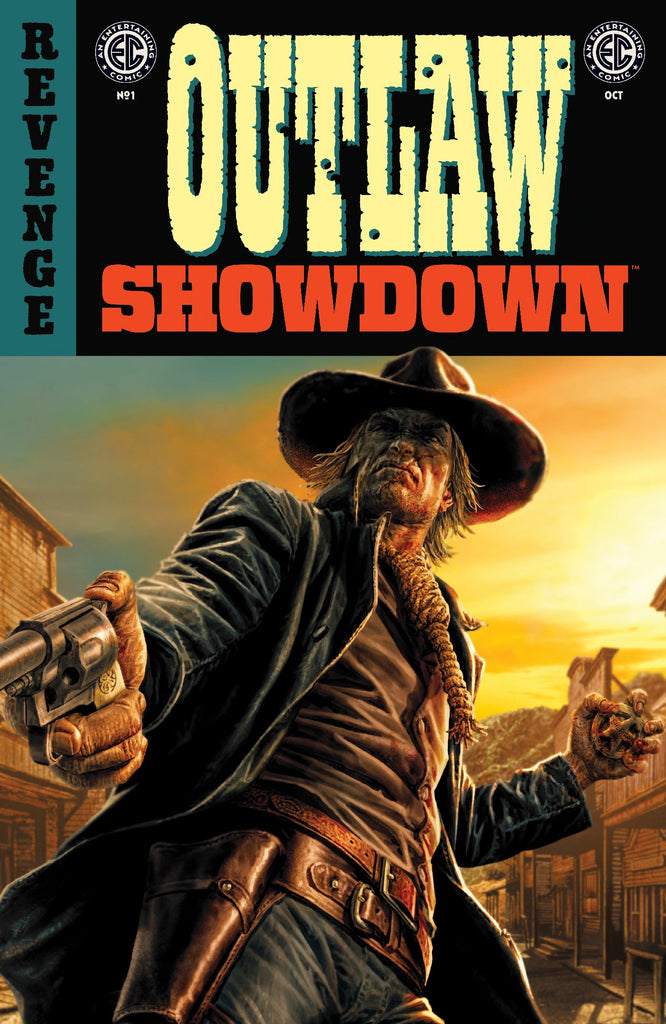 VENGEANCE RIDES AGAIN in EC OUTLAW SHOWDOWN #1! Available October 22 at COMIC FEVER!