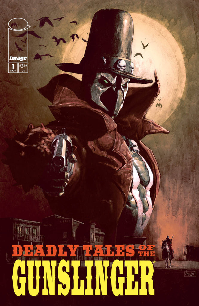 See the true origin of the deadly Gunslinger Spawn in DEADLY TALES OF THE GUNSLINGER SPAWN #1.  Available December 18 at COMIC FEVER!