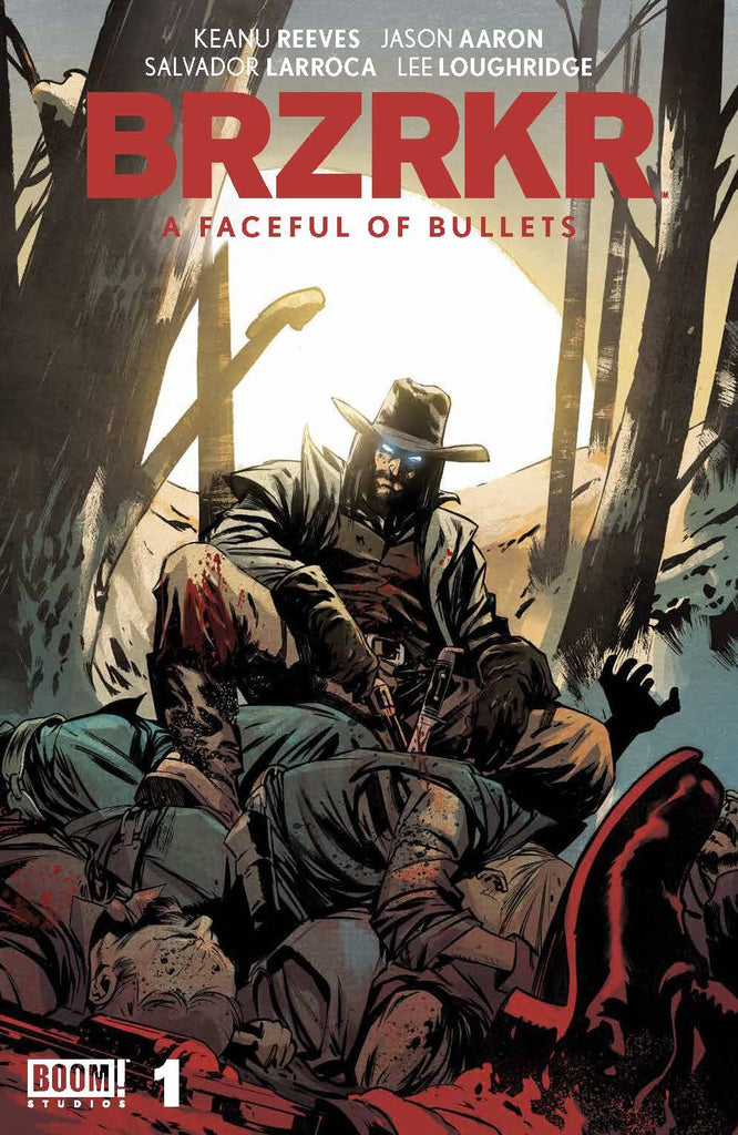 Enters the brutal world of BRZRKR in his new title BRZRKR A FACEFUL OF BULLETS #1