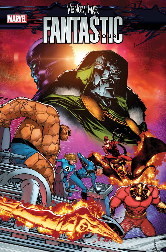 Experience the wild battle of mad geniuses that spans thousands of years and also the space of a breath in VENOM WAR FANTASTIC FOUR #1. Available October 30 at COMIC FEVER!