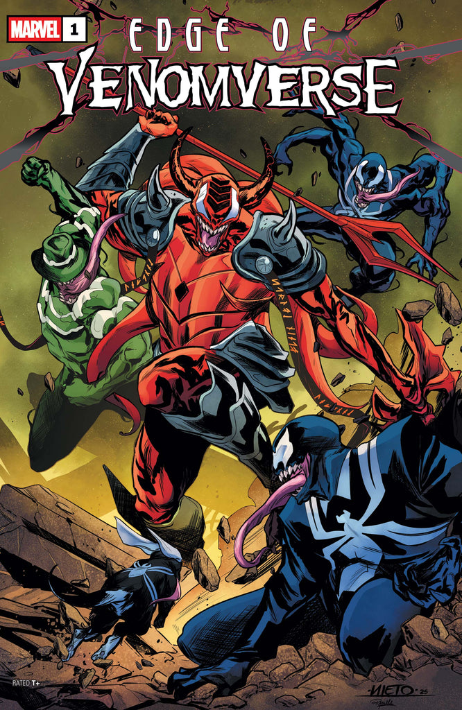 Who will be strong enough to end the red menace before he kills all the Venoms in the multiverse? Find out in EDGE OF VENOMVERSE #1! Available September 10 at COMIC FEVER!