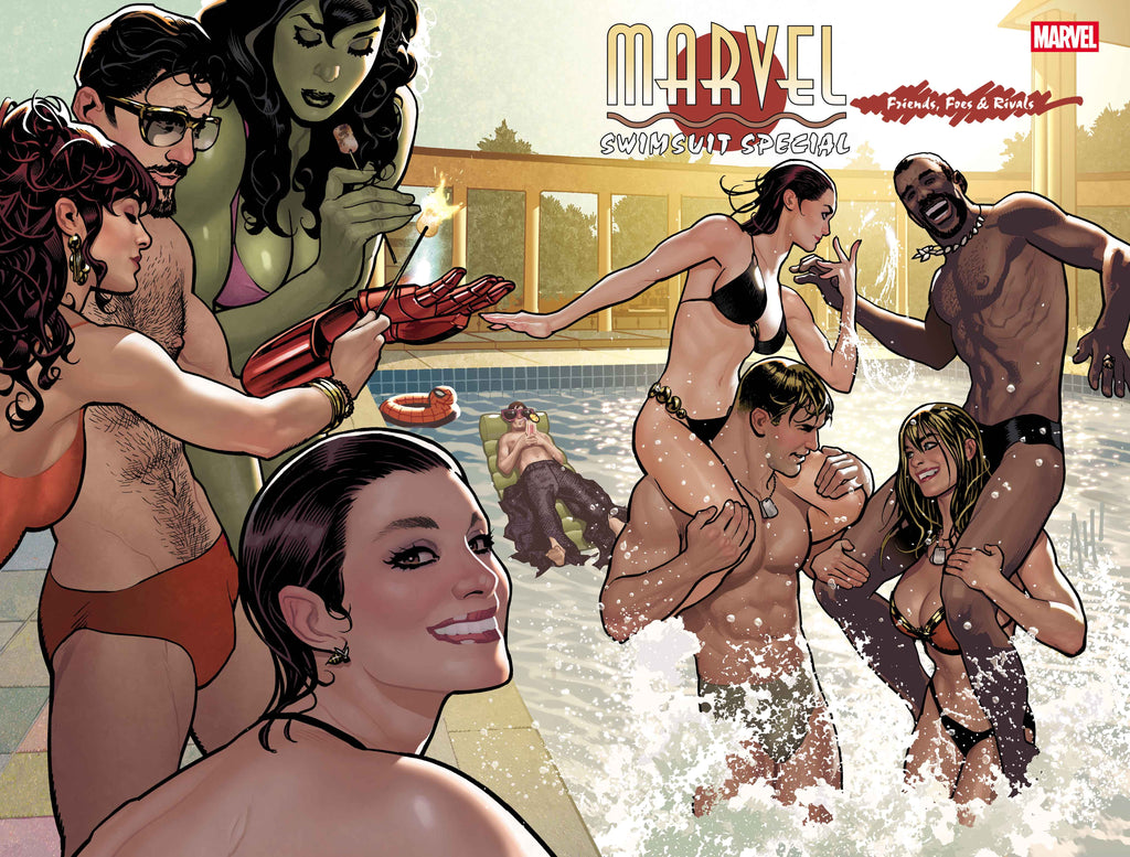 Its time to get wet in MARVEL SWIMSUIT SPECIAL: FRIENDS, FOES & RIVALS #1! Available July 9 at COMIC FEVER!