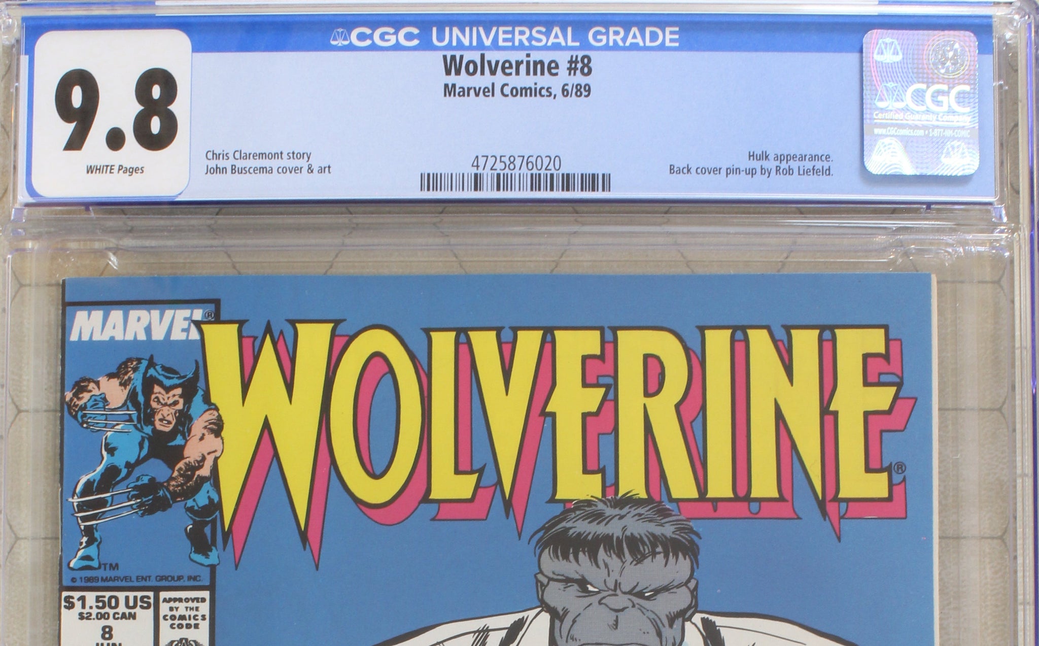 WOLVERINE #8 CGC 9.8 (1989) (Marvel Comics) iconic Joe Fixit Hulk