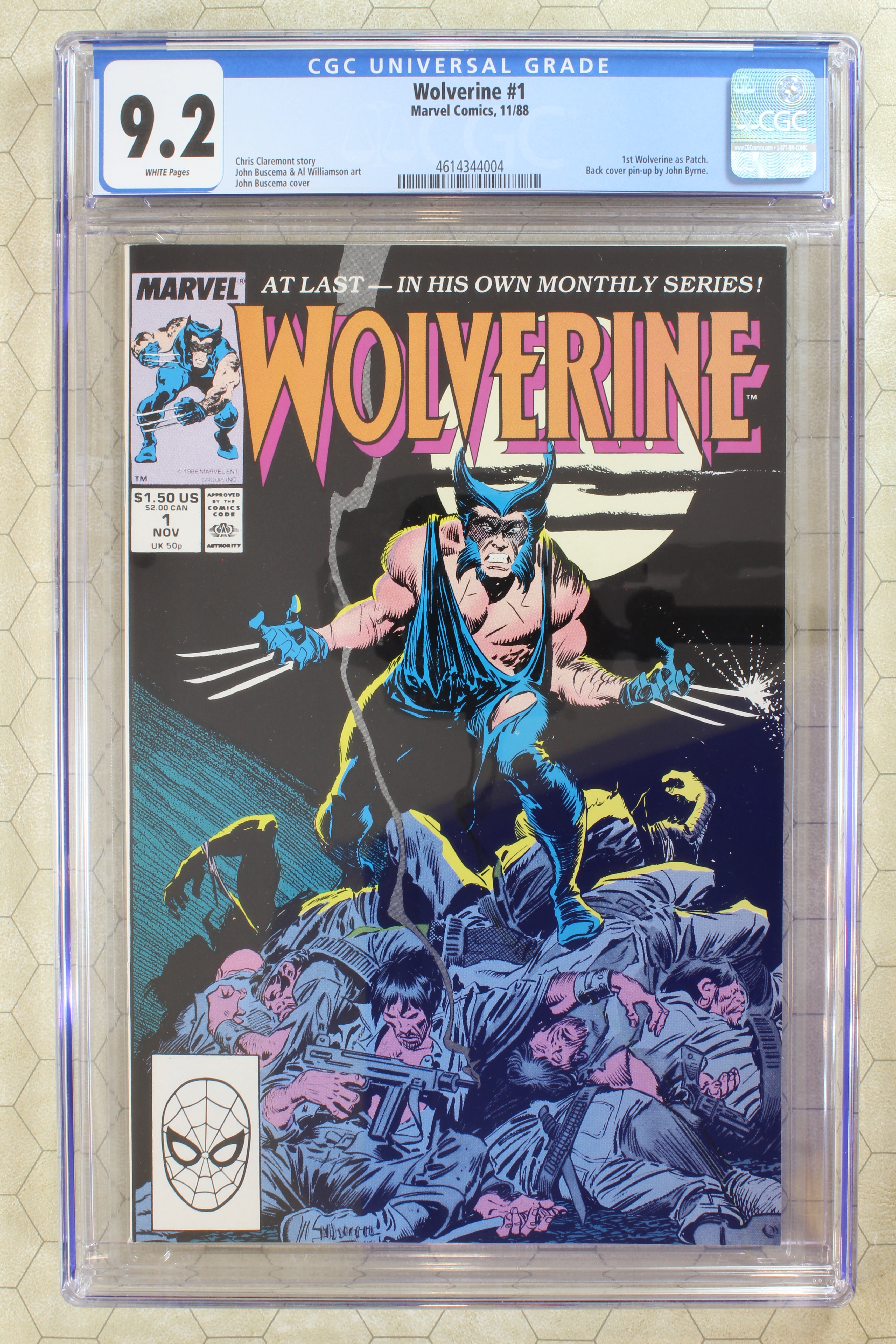WOLVERINE #1 CGC 9.2 (1988) 1st WOLVERINE as PATCH (Marvel Comics