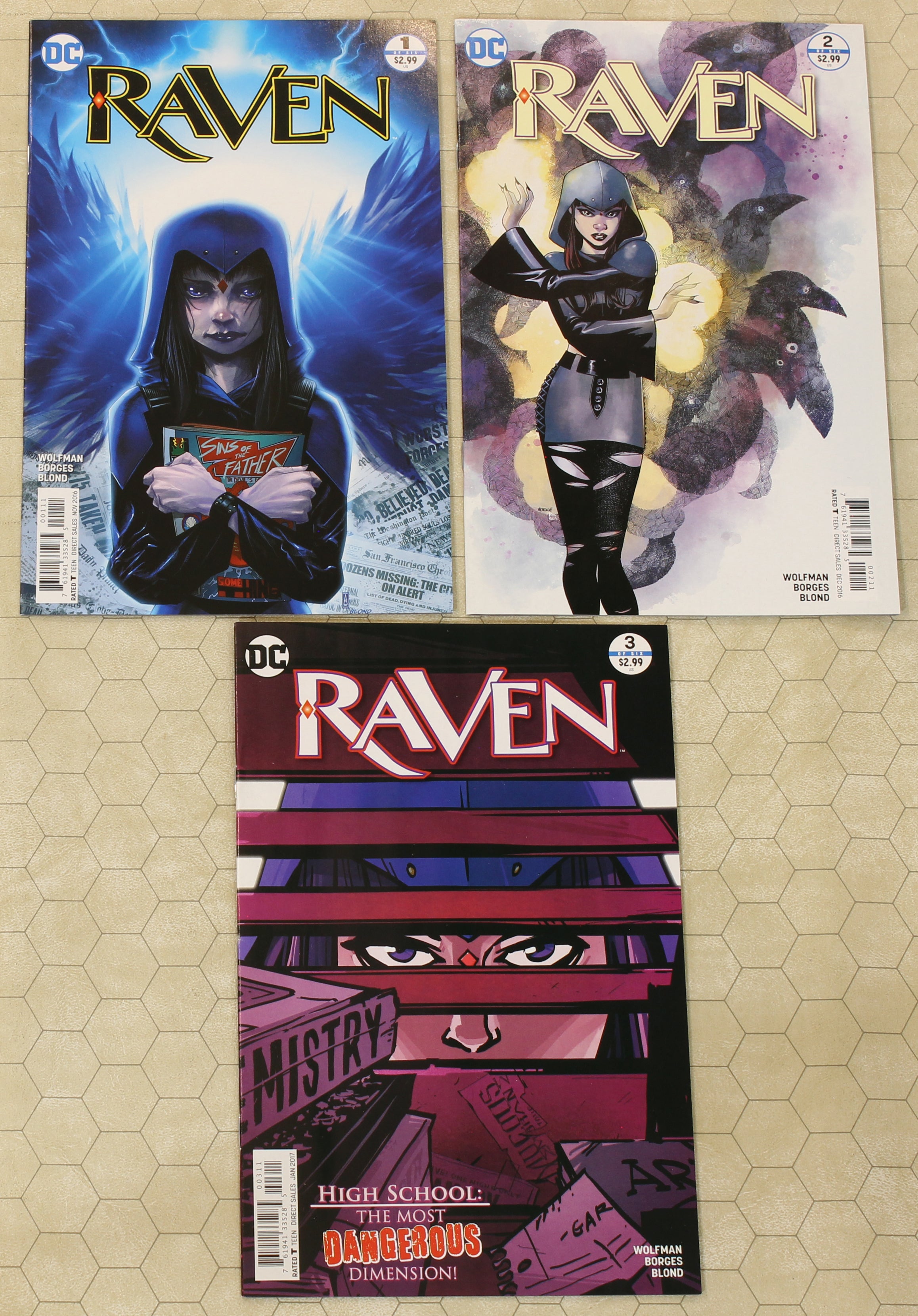 RAVEN #1 - 3 (2016) #1 Regular cover Set (DC Comics lot