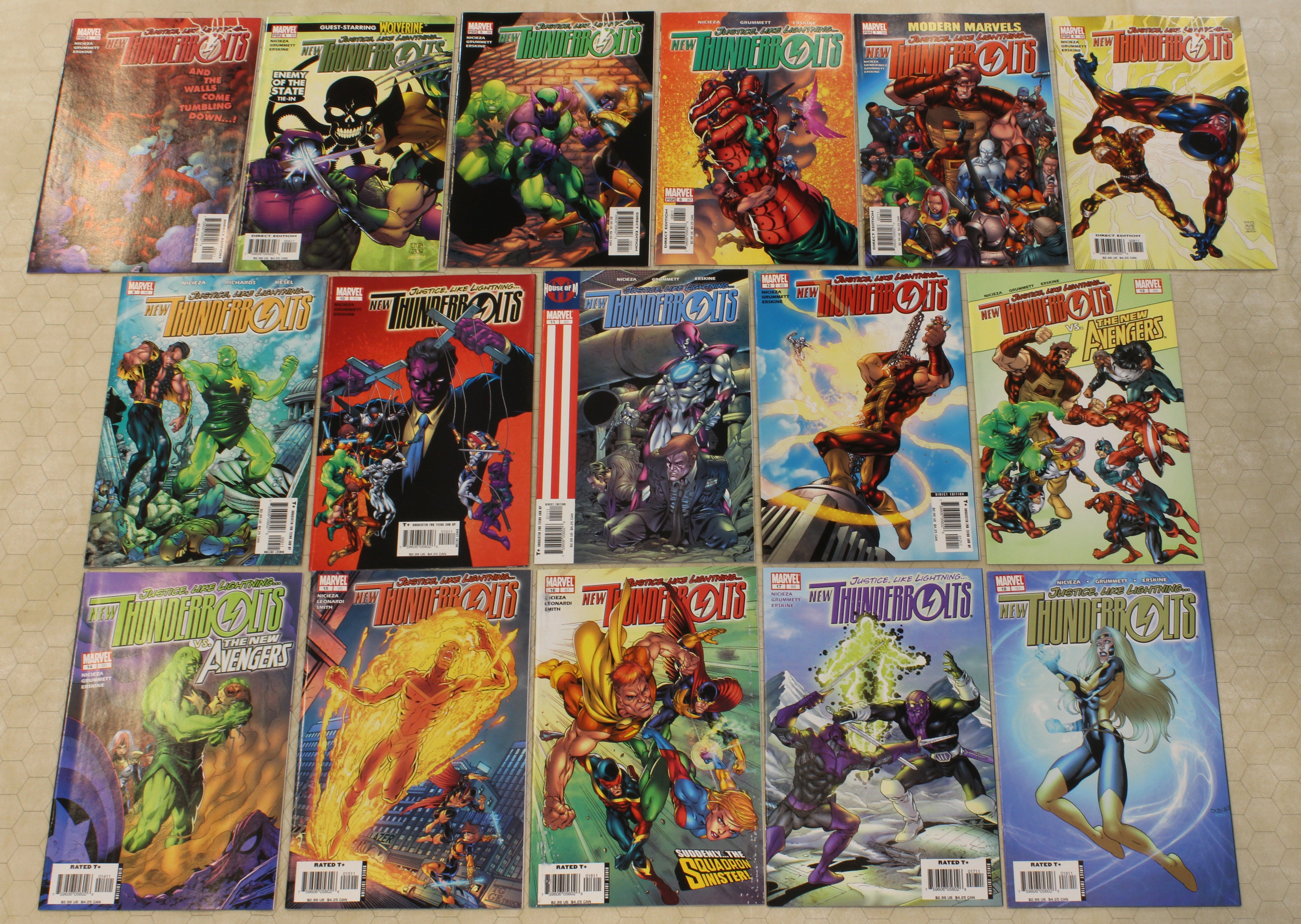 NEW THUNDERBOLTS #3 - 18 vol.1 (2005) Set (Marvel Comics lot