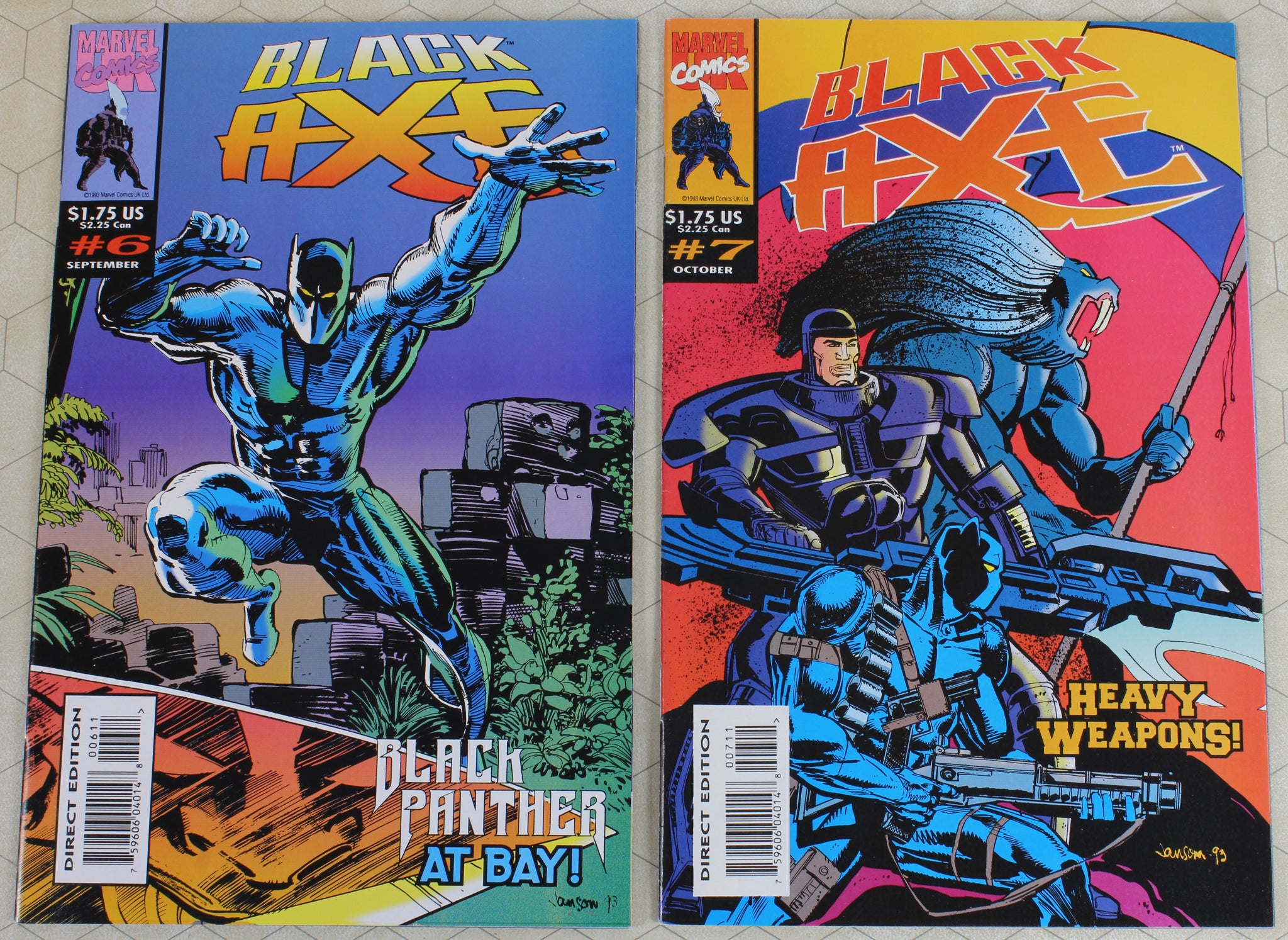 BLACK AXE #1 - 7 (1993) COMPLETE Set NM (UK MARVEL Comics lot