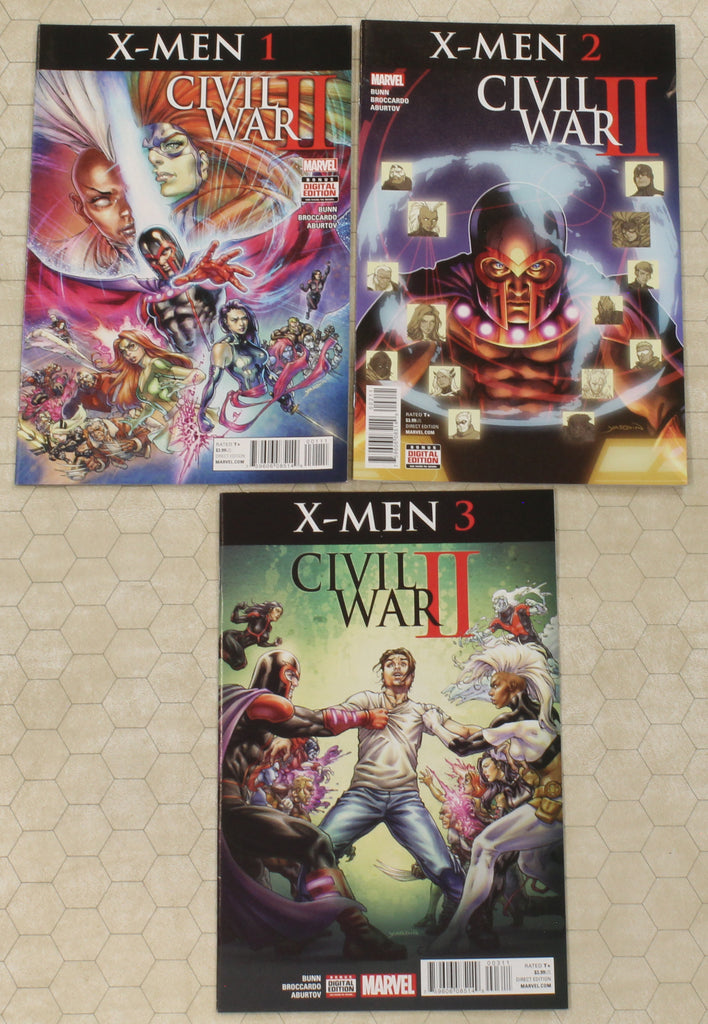 CIVIL WAR II: X-MEN Set 1 - 3 (2016) regular NM (Marvel Comics