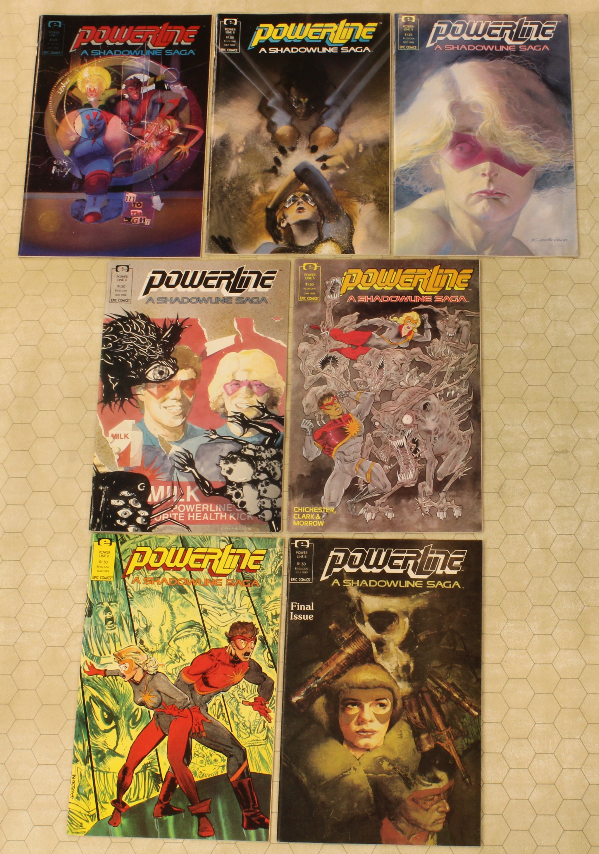 POWERLINE - A SHADOWLINE SAGA #1 - 6, 8 (1988) Set (Marvel EPIC