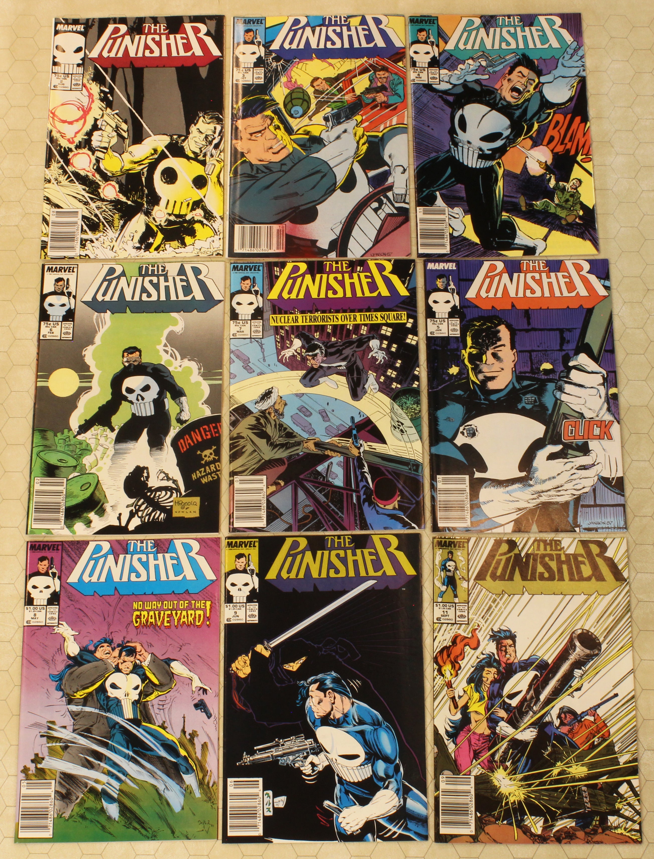 PUNISHER #2 - 9, 11 (1987) vol.2 Set ALL NEWSSTAND VARIANTS