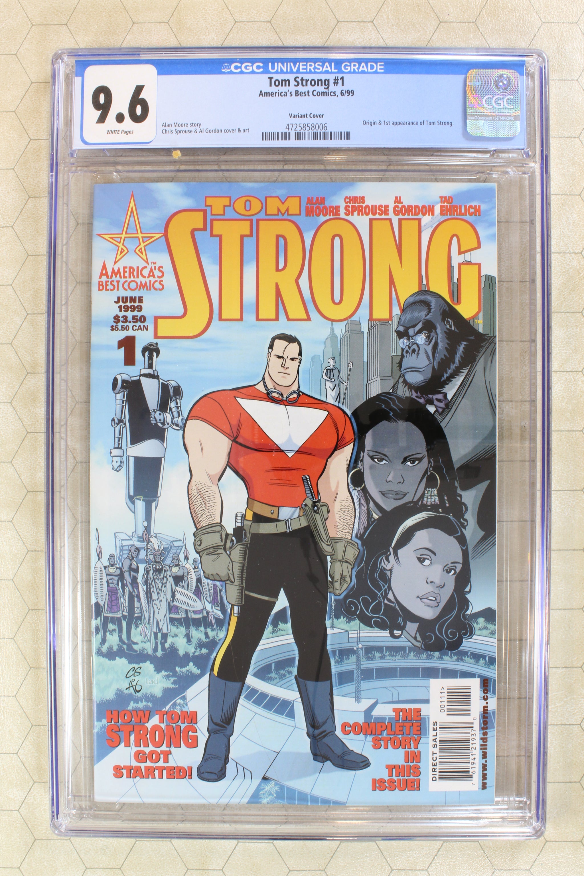 TOM STRONG #1 CGC 9.6 Variant Cover 1st App of Tom Strong