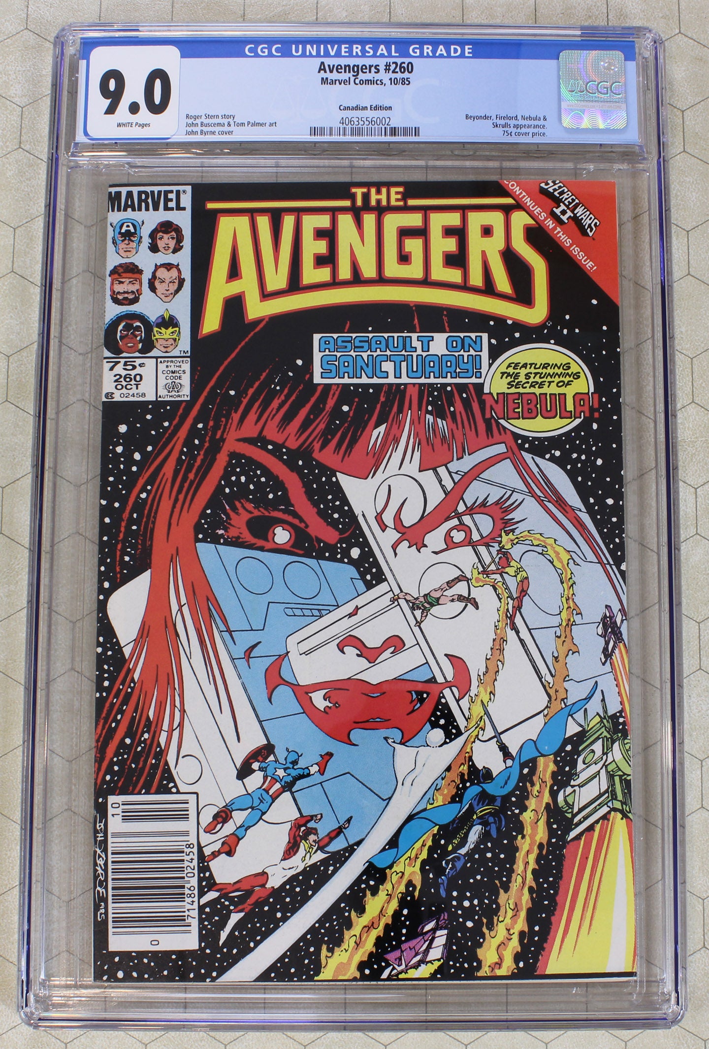 AVENGERS #260 CGC 9.0 (1985) Canadian price VARIANT (Marvel)