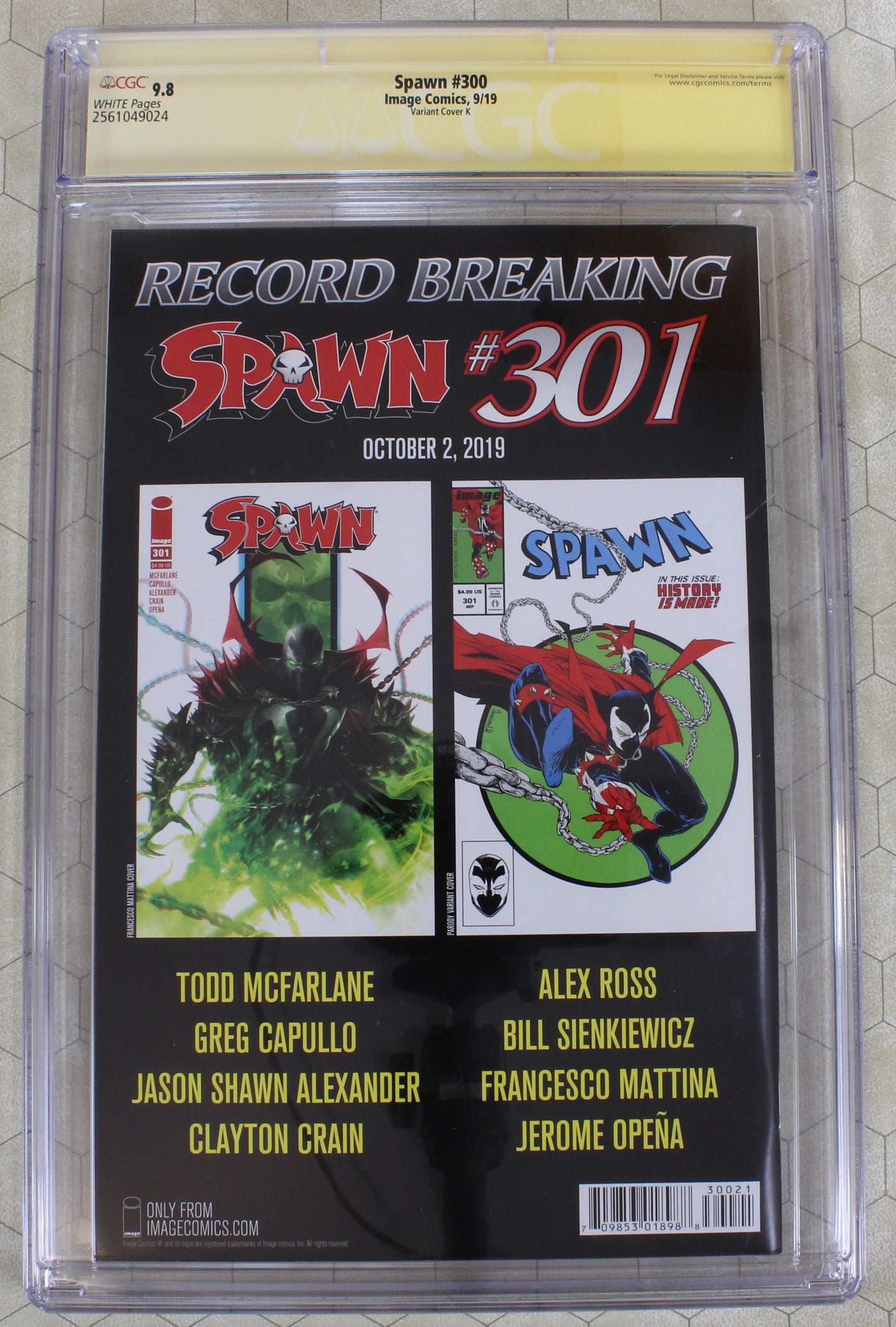 Spawn Cover Poster #300 selling Todd McFarlane Signed Autograph