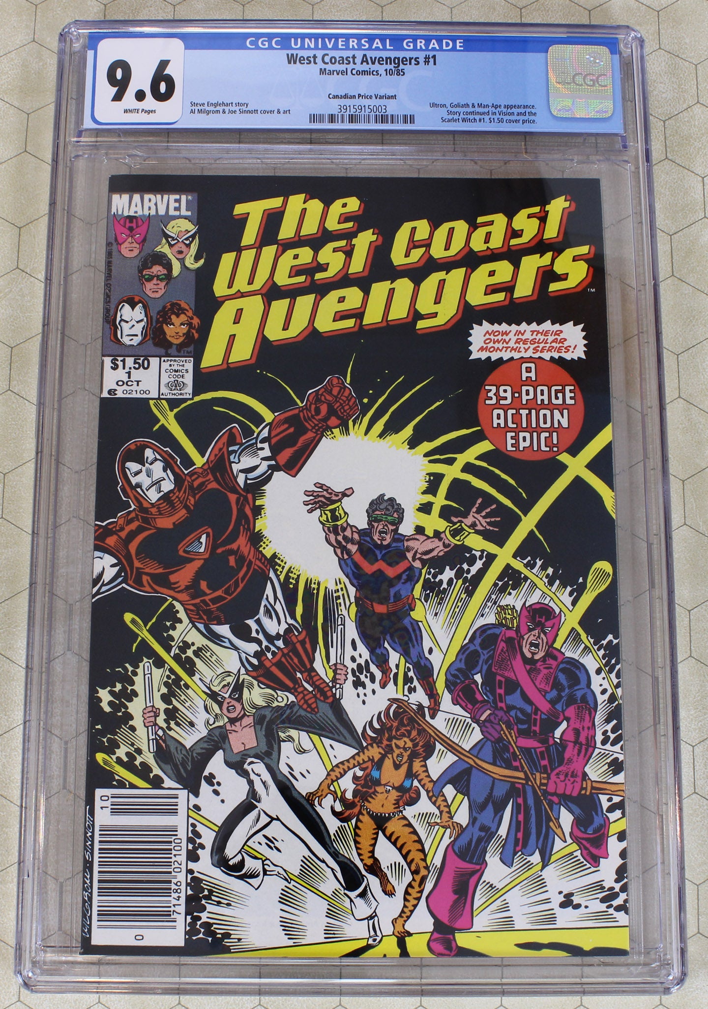 WEST COAST AVENGERS #1 CGC 9.6 (1985) Canadian price VARIANT